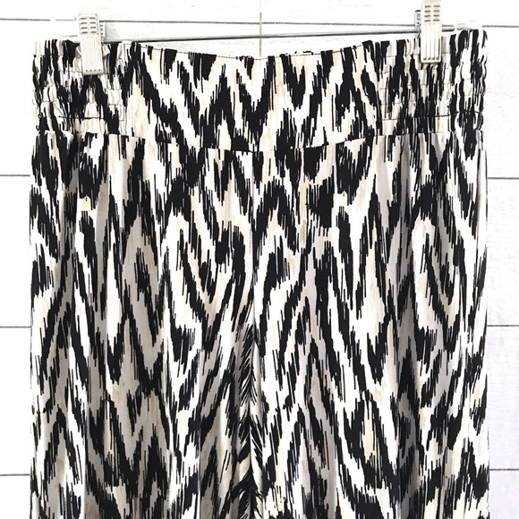 Cache Black White Metallic Wide Leg Pants - Picture 2 of 8